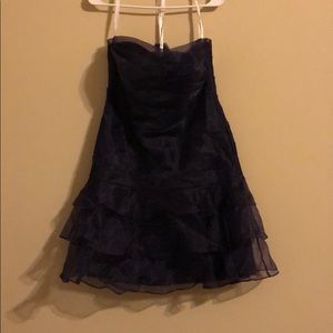 New David’s Bridal dress in lapis or deep purple